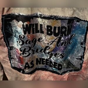 Burn Sages & Bridges Tie Dye Long Sleeve Button Shirt Size Large
